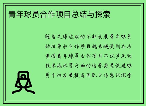 青年球员合作项目总结与探索