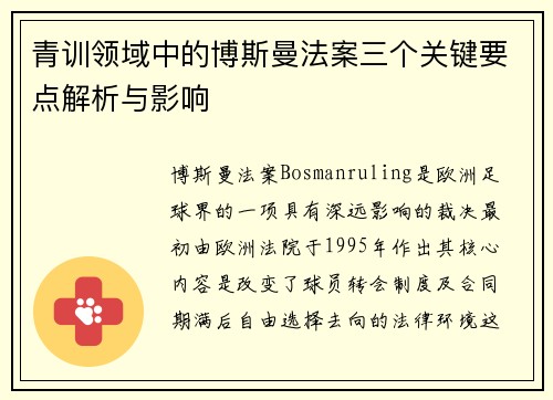青训领域中的博斯曼法案三个关键要点解析与影响